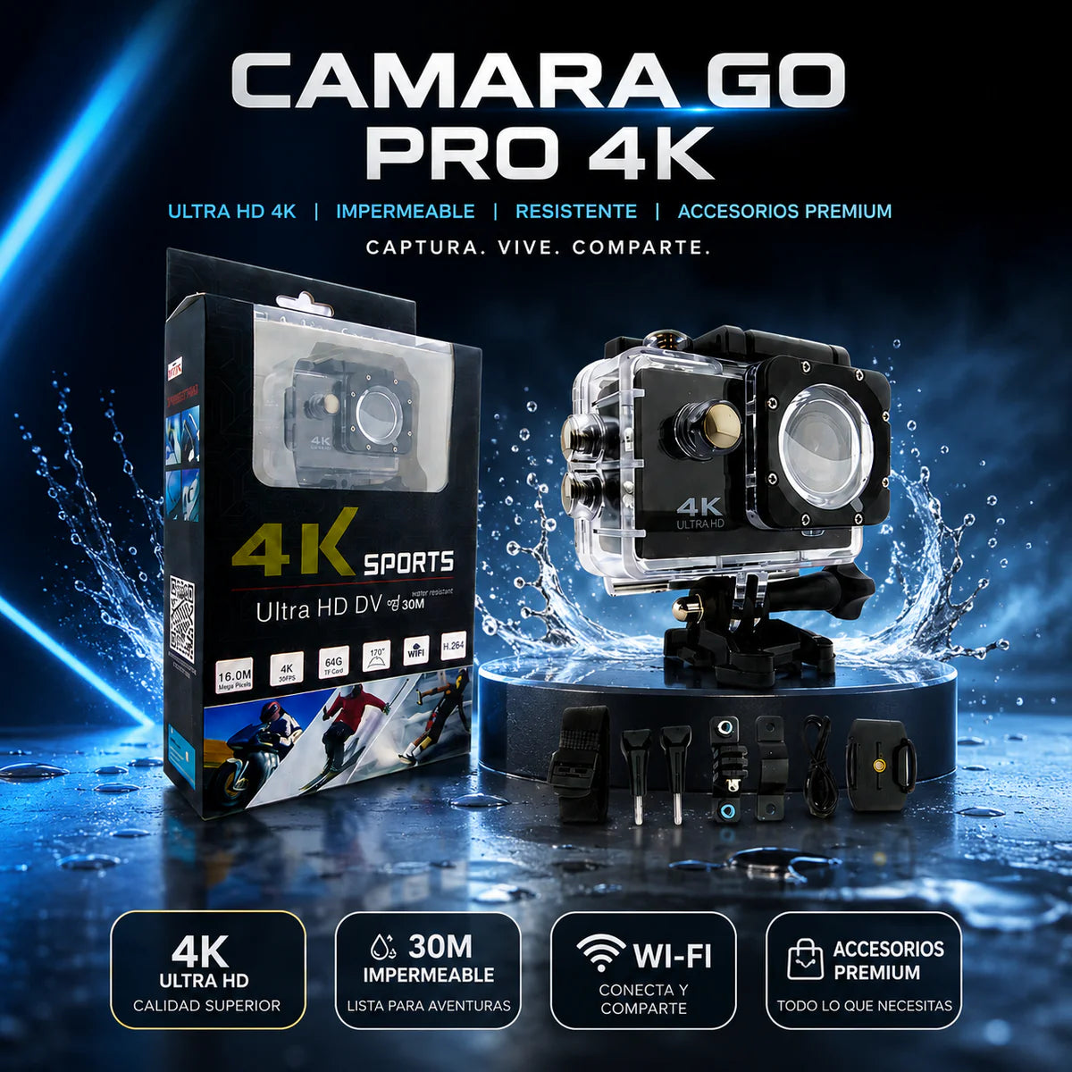 🔥 LIQUIDACIÓN DE STOCK: - CÁMARA GOPRO 4K + FUNDA ULTRARRESISTENTE DE REGALO - [PROMOCIÓN DE CUMPLEAÑOS] (Cópia)