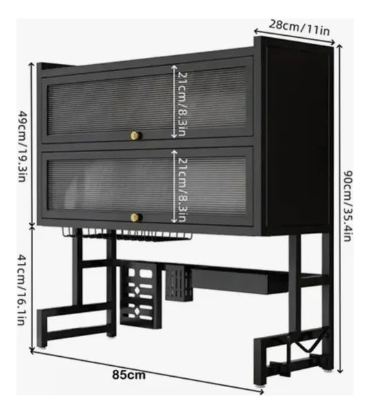 Platero Organizador Premium de 2 Niveles con Tapas Protectoras | Más Orden e Higiene en tu Cocina