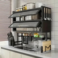 Platero Organizador Premium de 2 Niveles con Tapas Protectoras | Más Orden e Higiene en tu Cocina